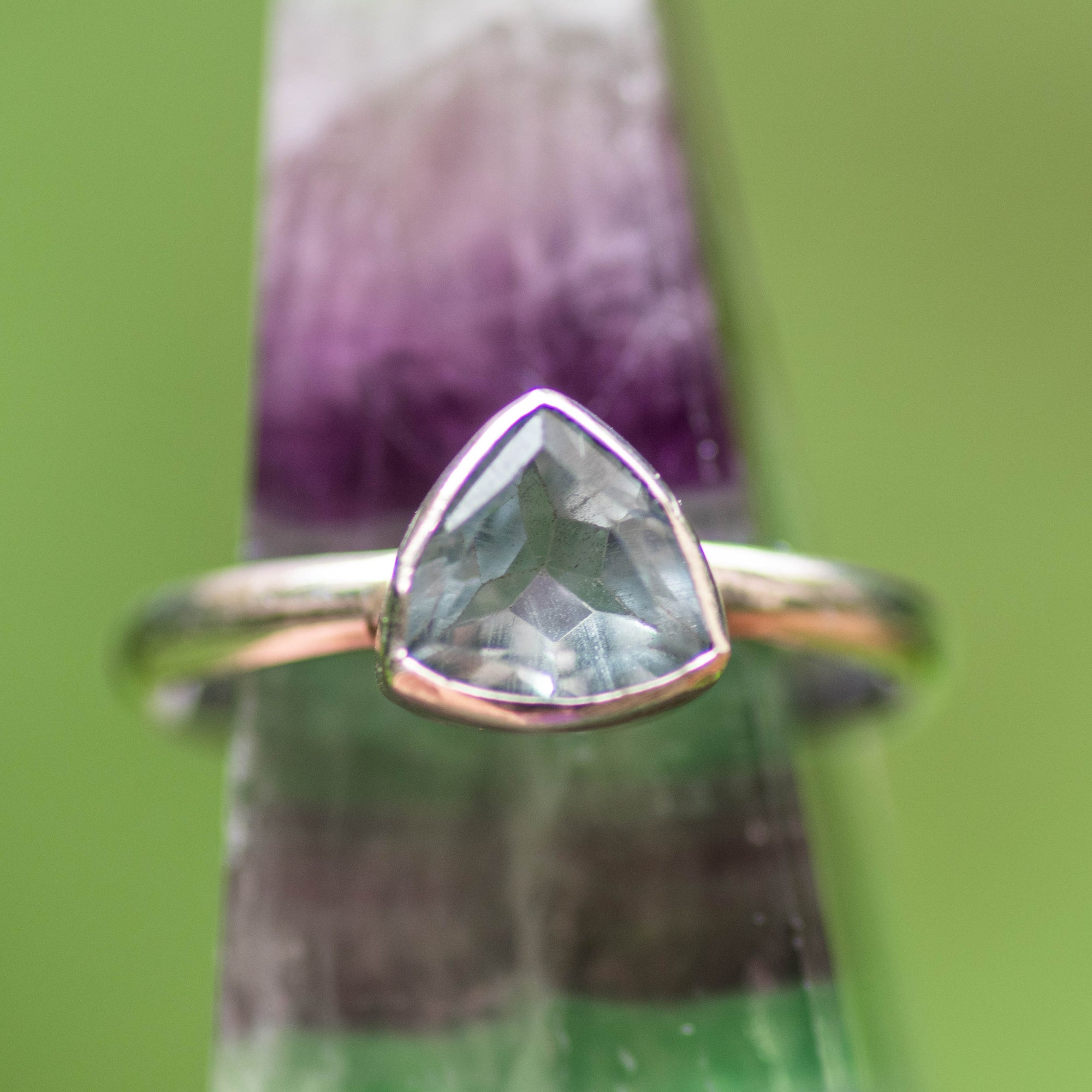 Trillion Blue Topaz Ring