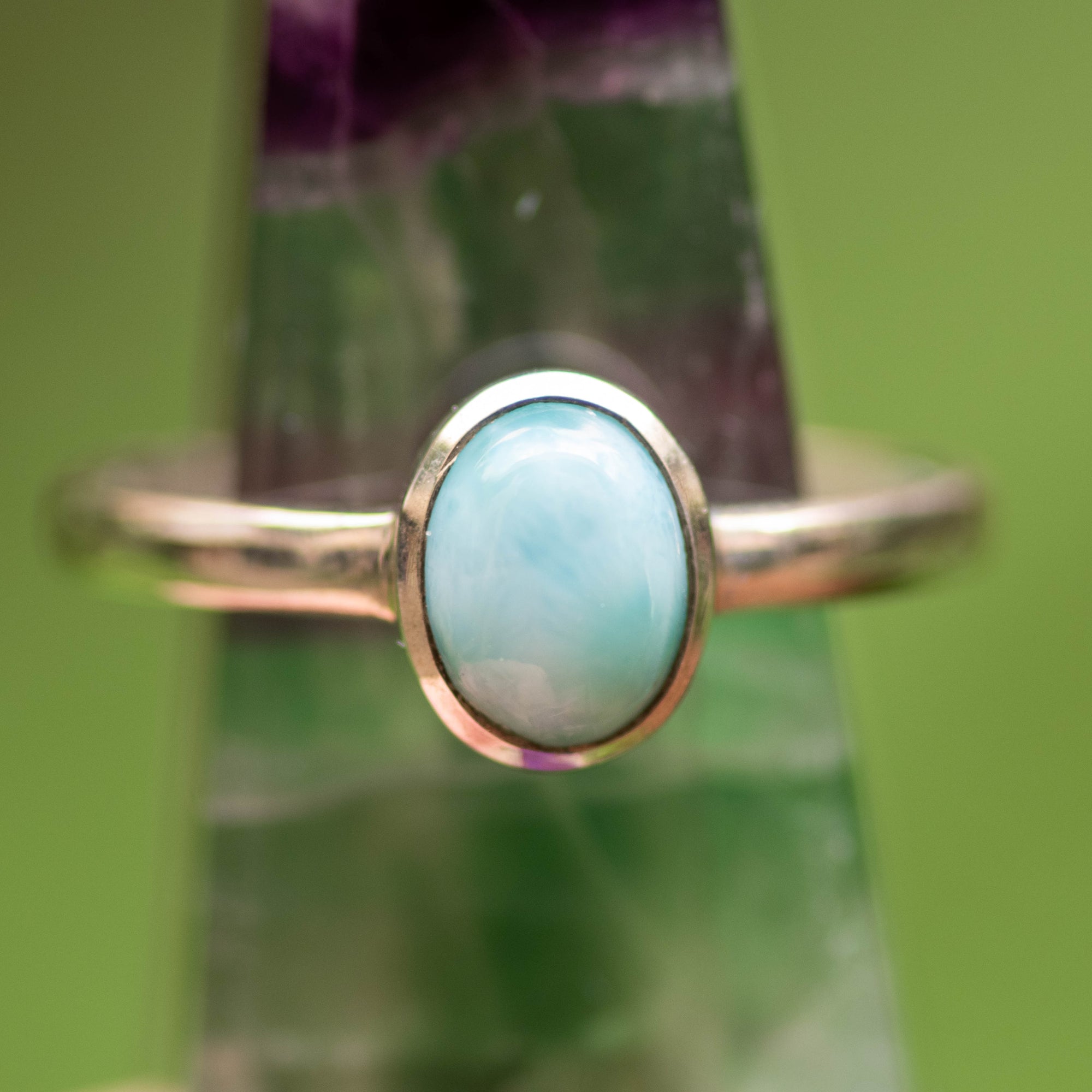 Bezel-Set Larimar Ring