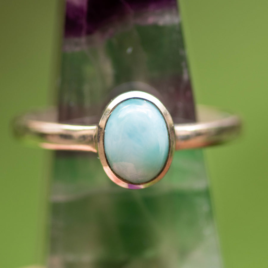 Bezel-Set Larimar Ring