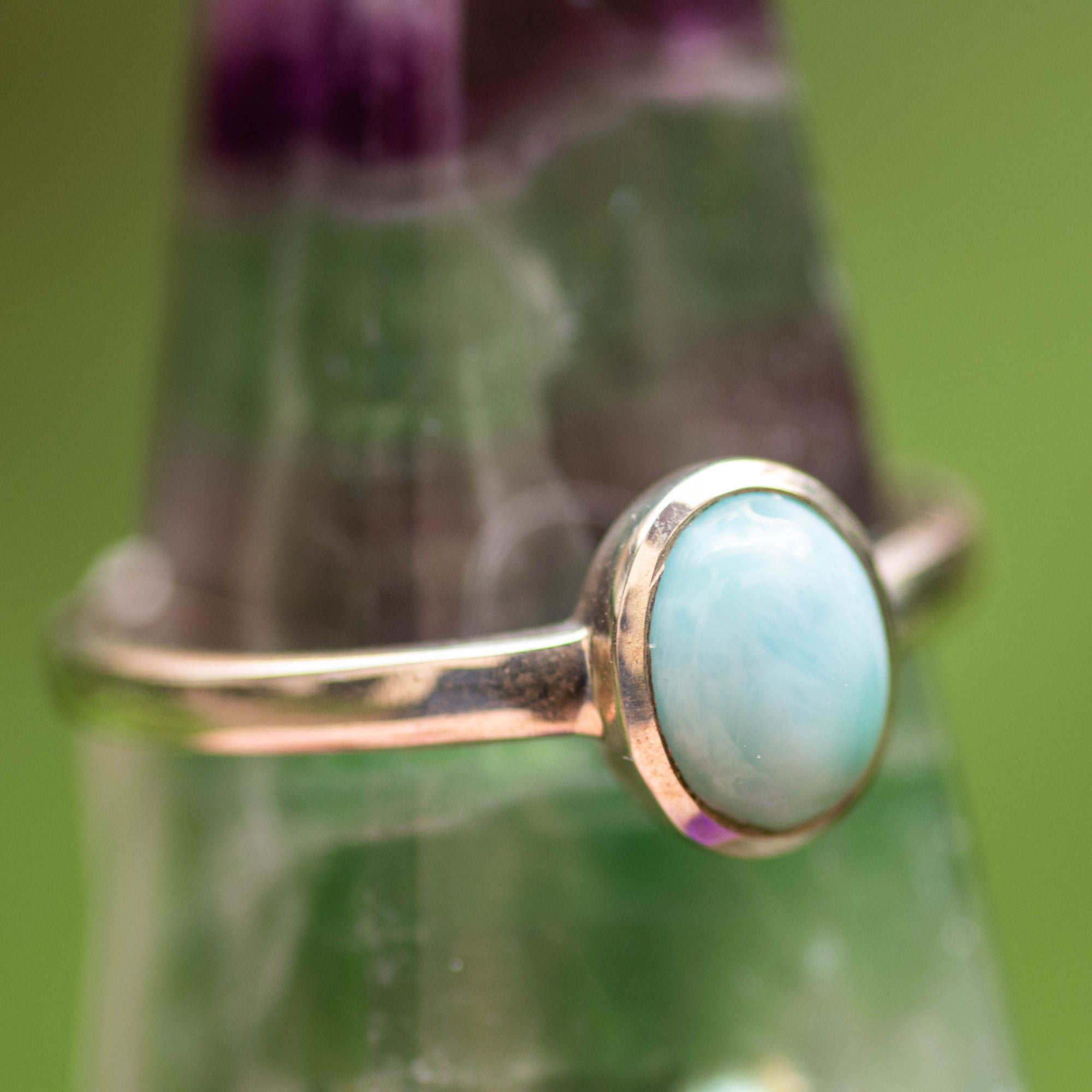 Bezel-Set Larimar Ring