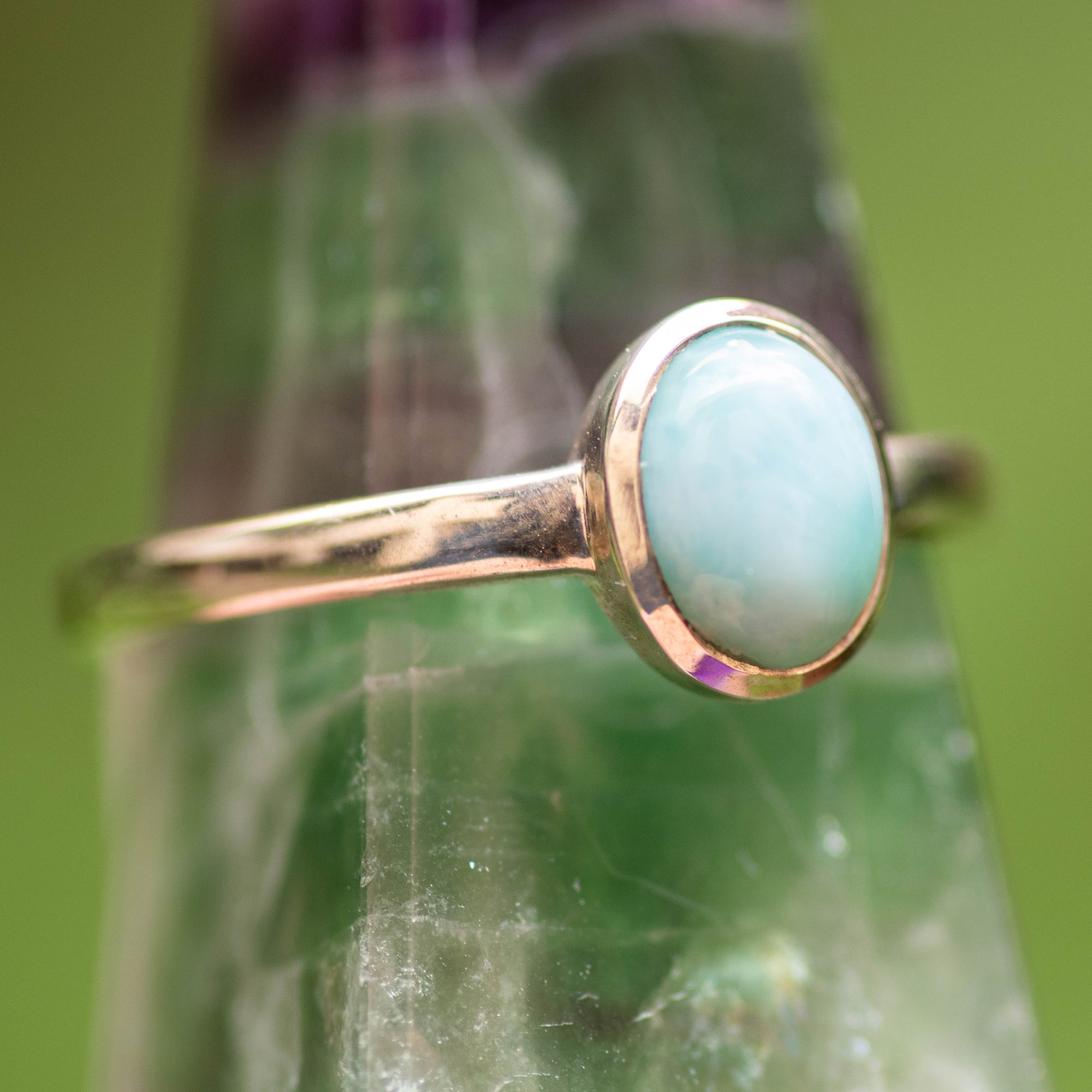 Bezel-Set Larimar Ring