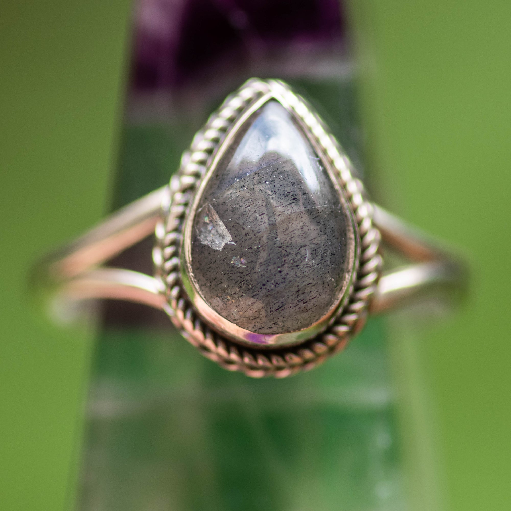 Labradorite Teardrop Ring
