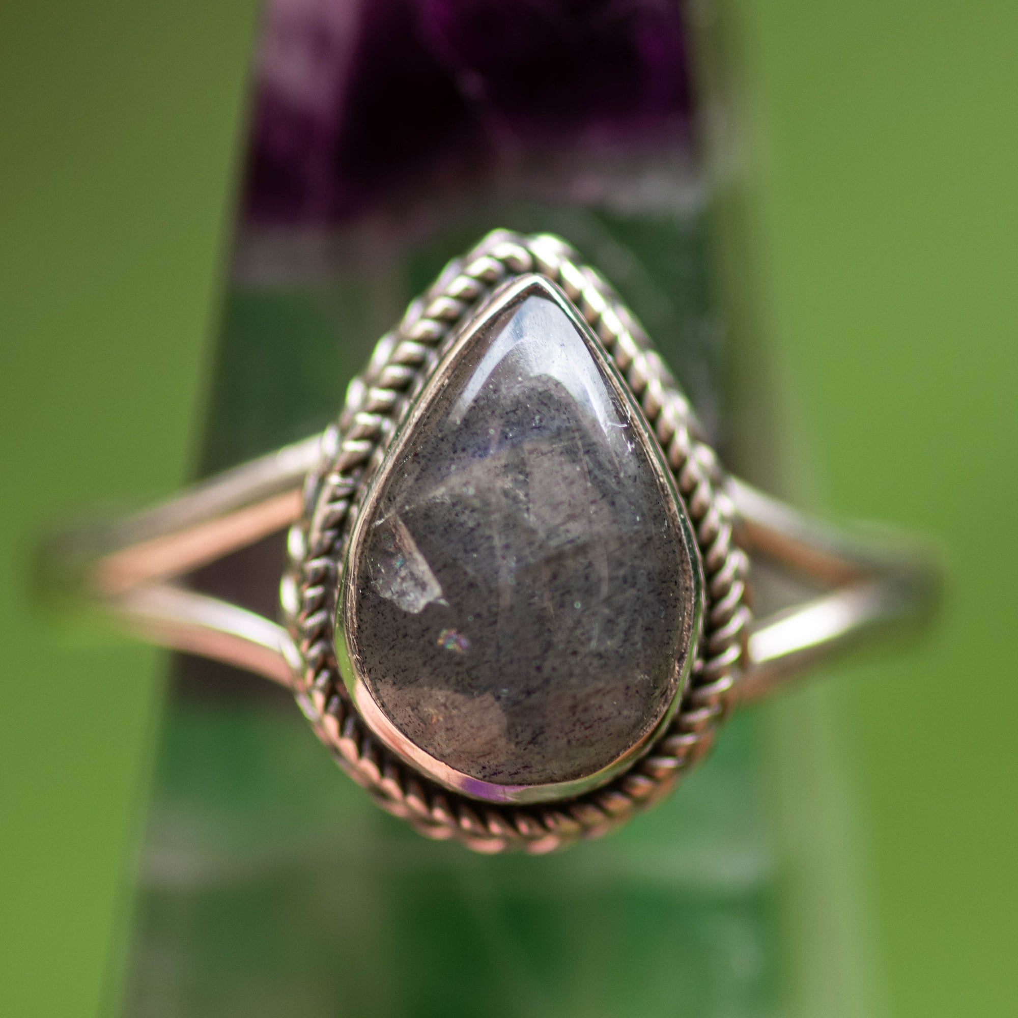 Labradorite Teardrop Ring