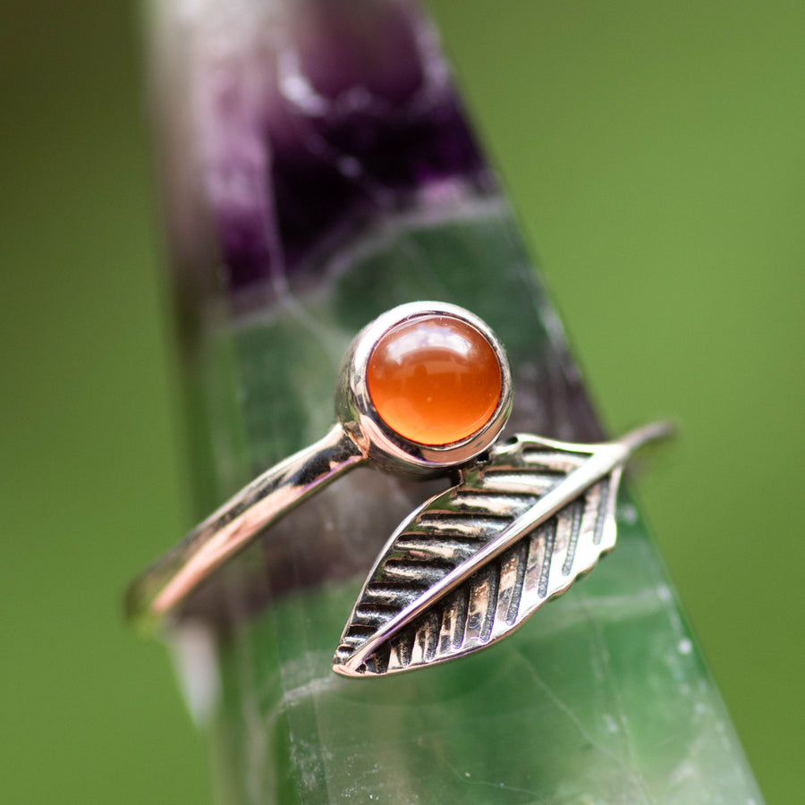 Carnelian Feather Ring