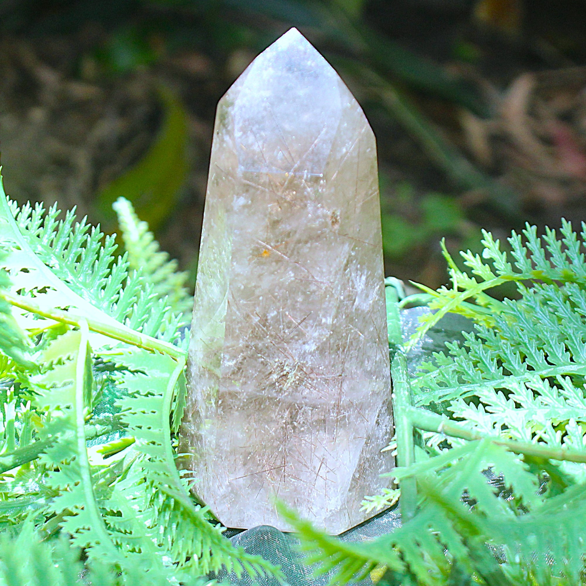 Rutilated Smokey Quartz Tower