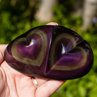 Rainbow Obsidian Hearts (Multiple Available)