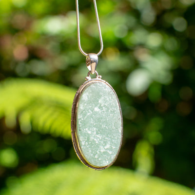 Prehnite Raw Pendant