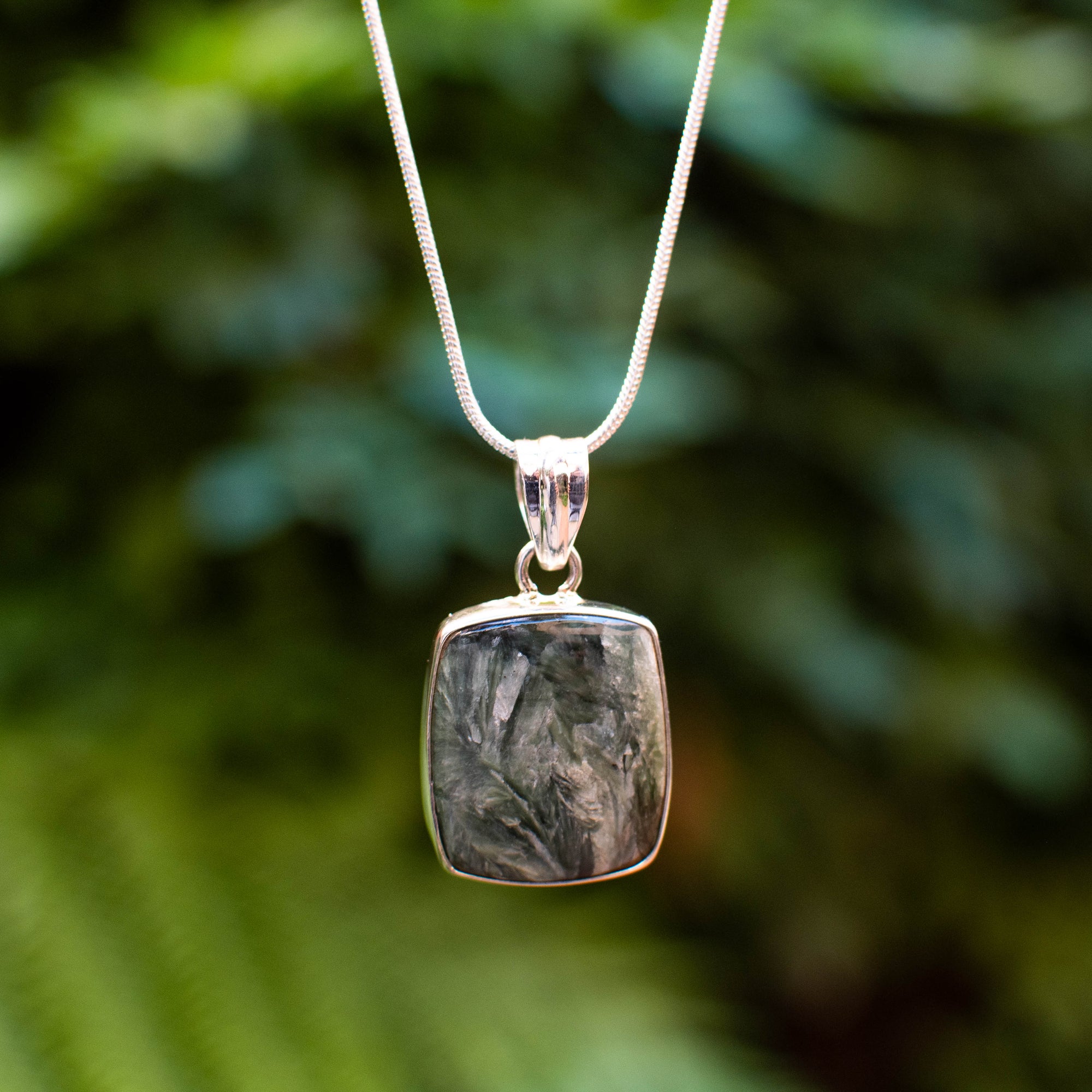 Rectangle Seraphinite Pendant