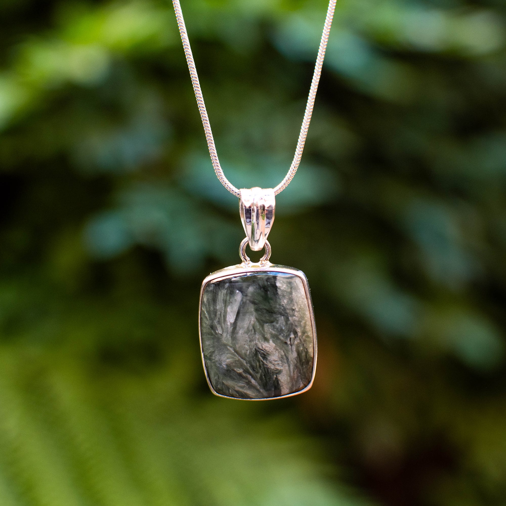 Rectangle Seraphinite Pendant