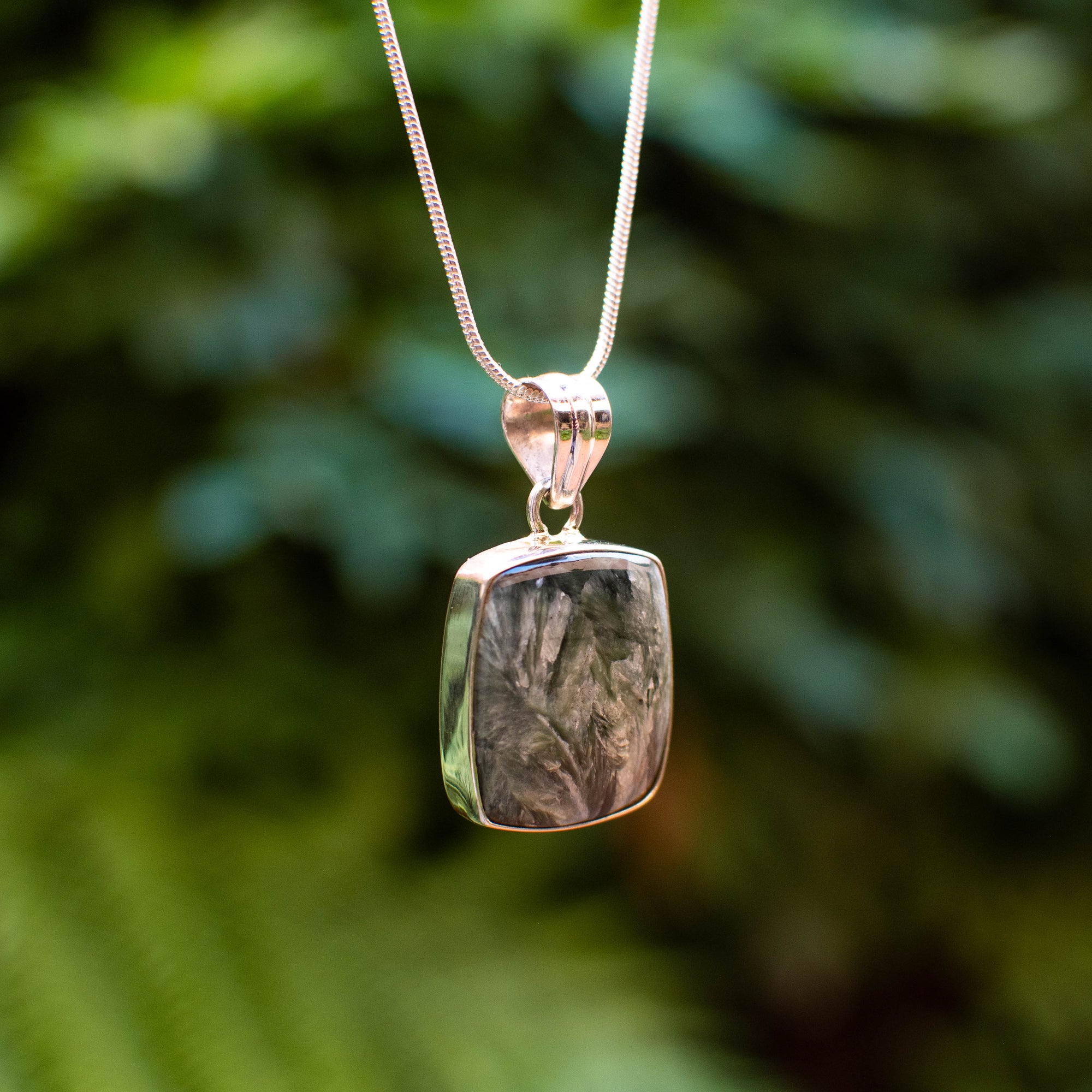 Rectangle Seraphinite Pendant