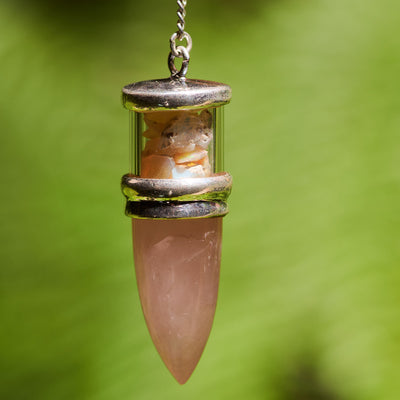 Rose Quartz and Opal Pendulum