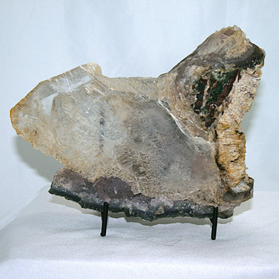 Selenite with Amethyst Slab