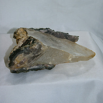 Selenite with Amethyst Slab