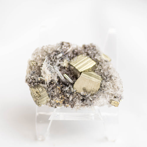 Mini Pyrite and Quartz Specimen