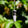 Scolecite and Black Tourmaline Pendulum