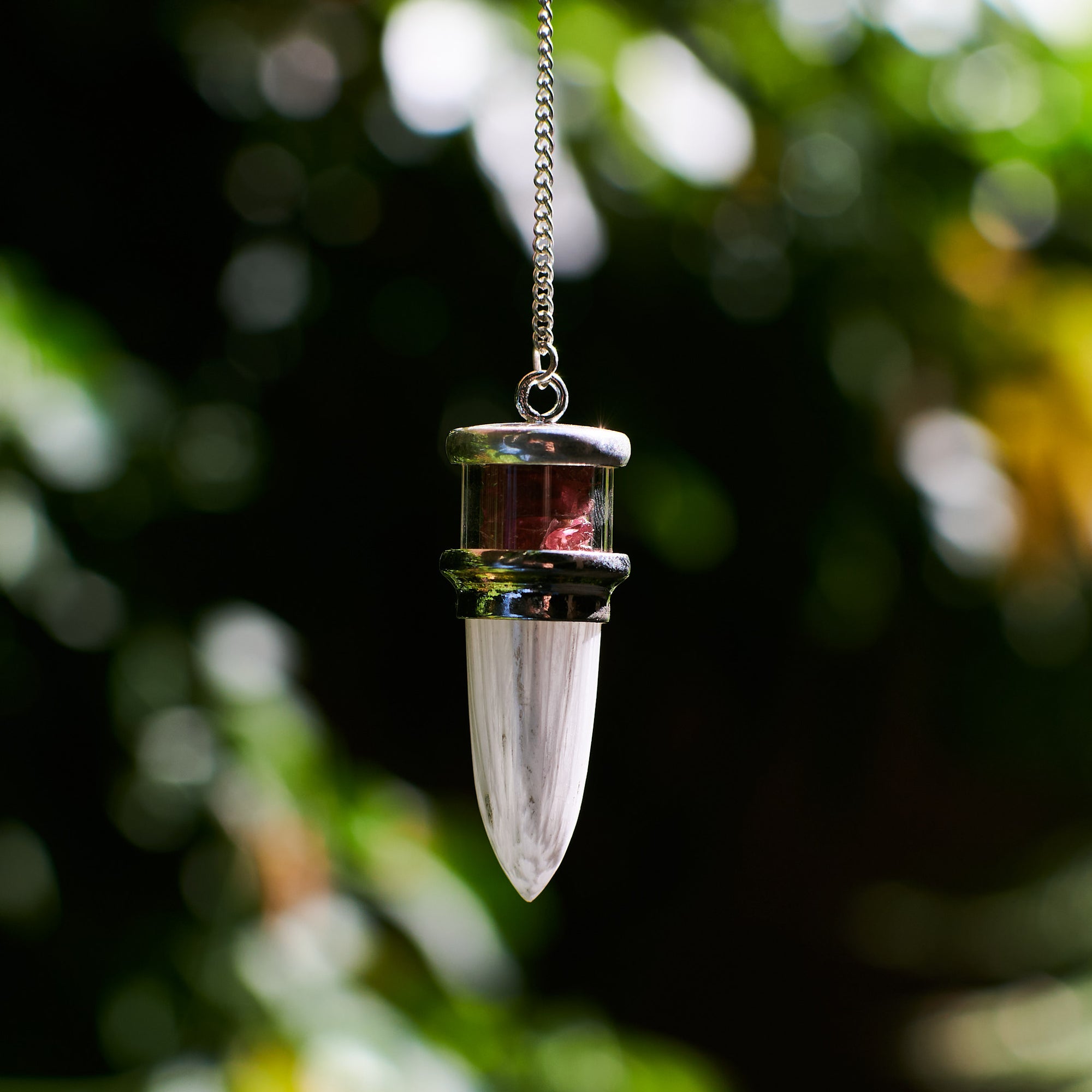 Scolecite and Garnet Pendulum