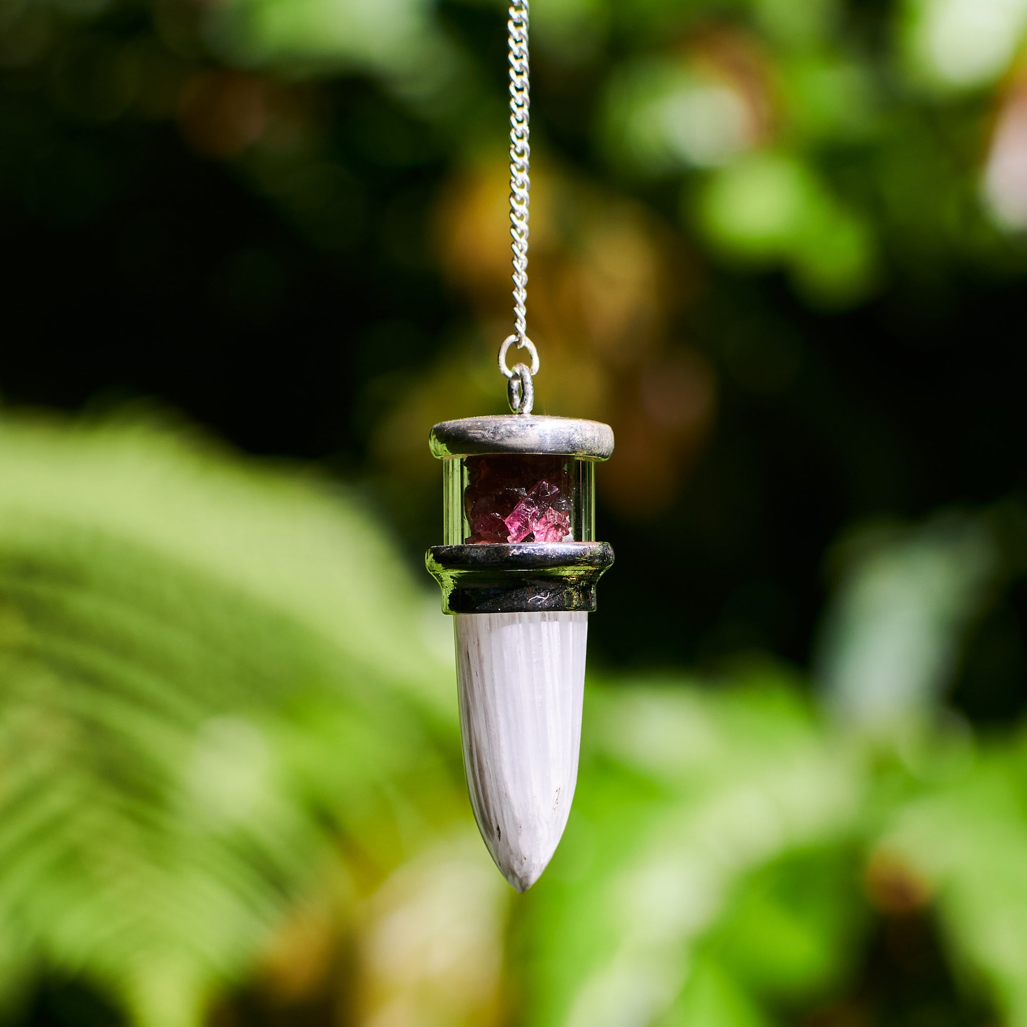 Scolecite and Garnet Pendulum