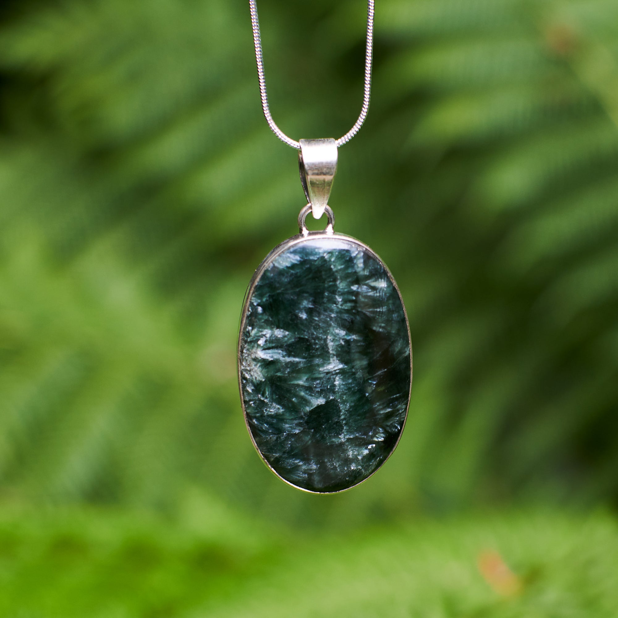Seraphinite Large Oval Pendant