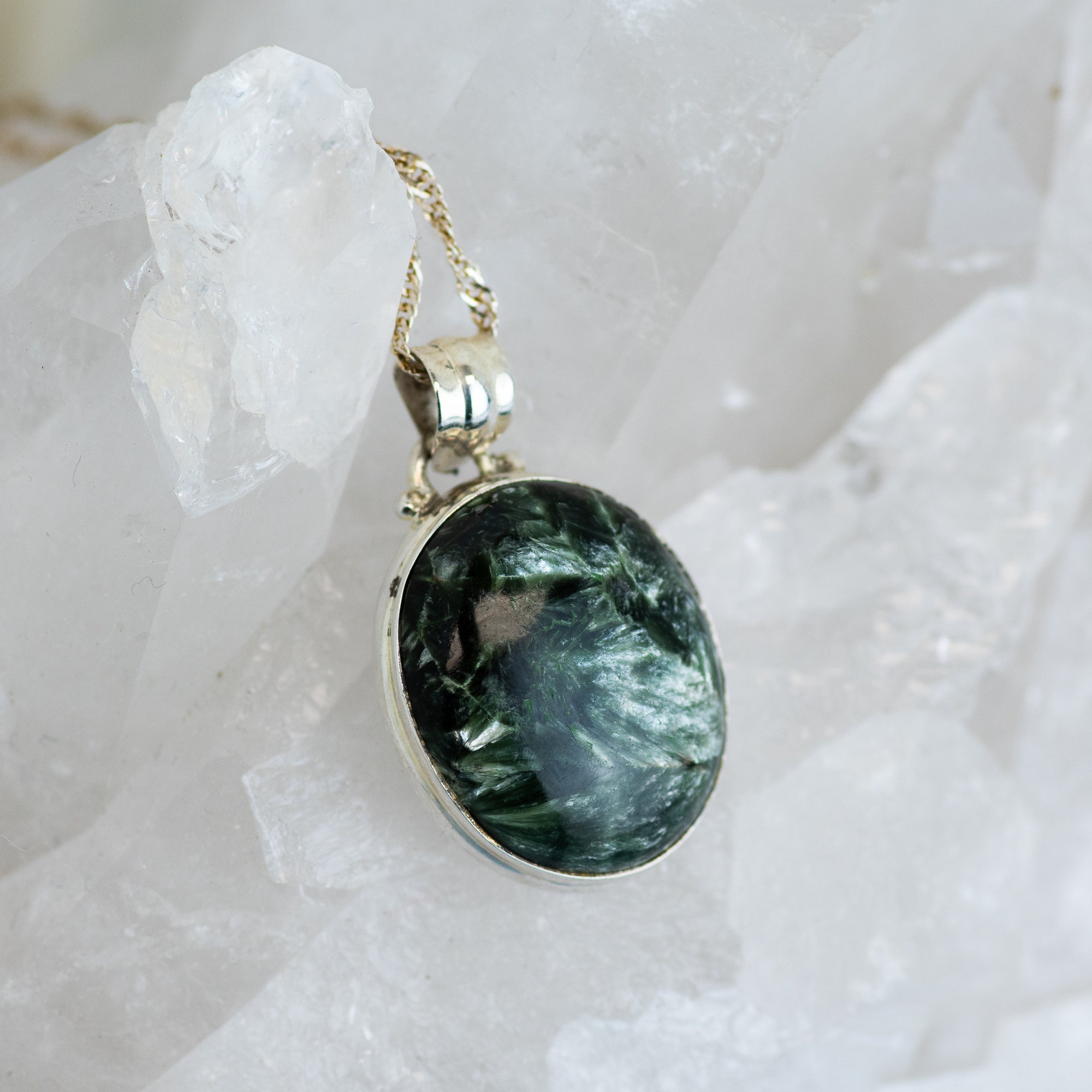 Seraphinite Oval Pendant