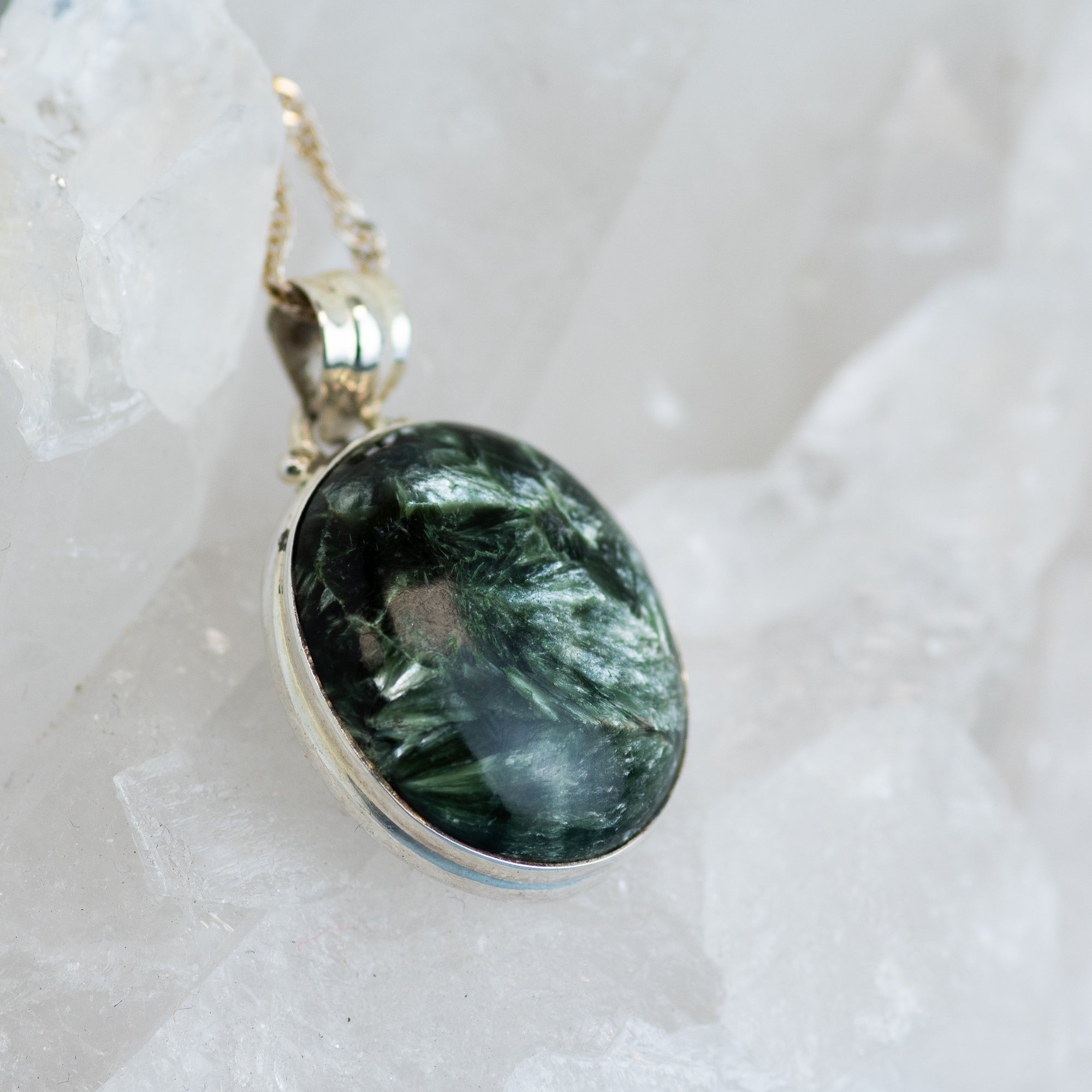 Seraphinite Oval Pendant