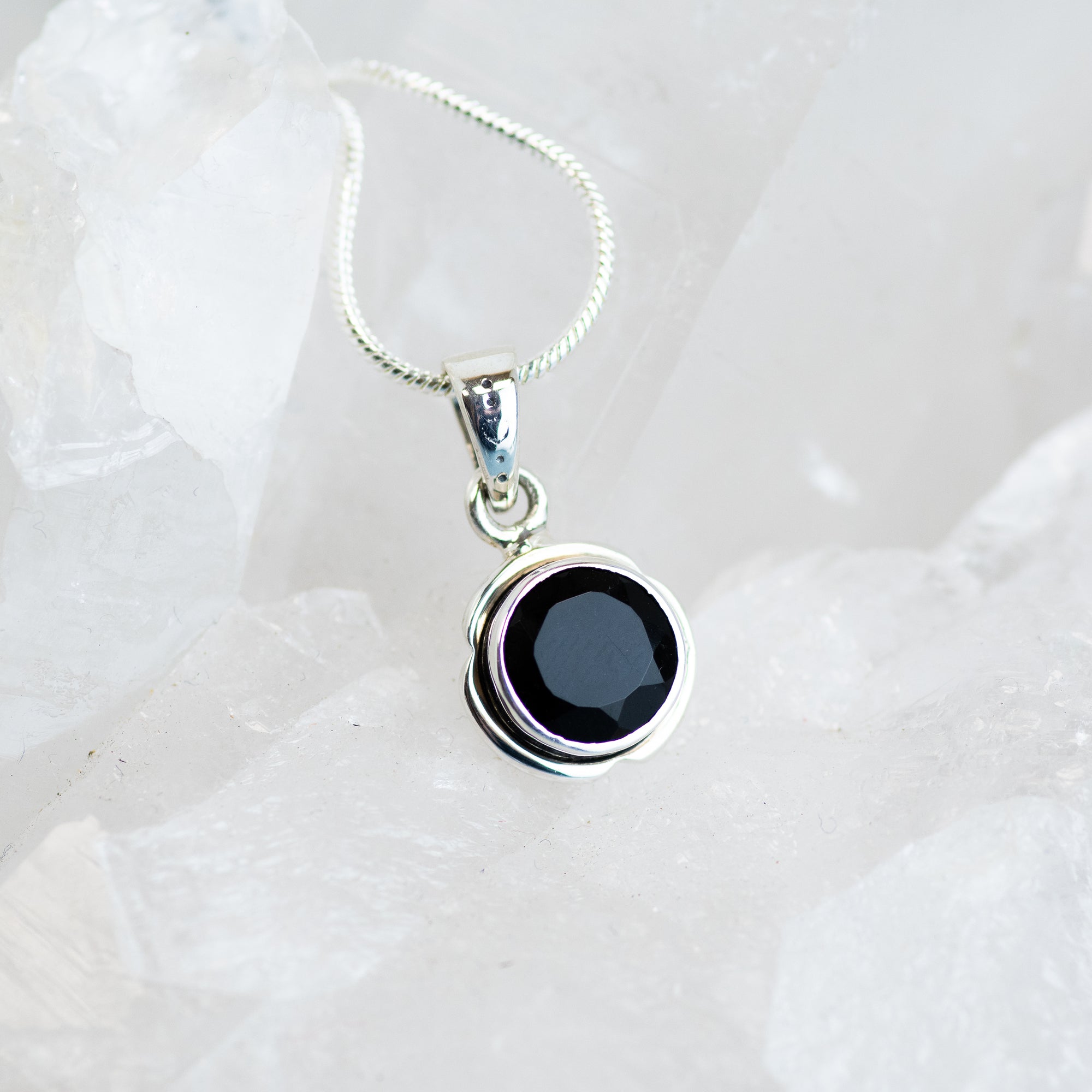 Black Onyx Sterling Silver Pendant