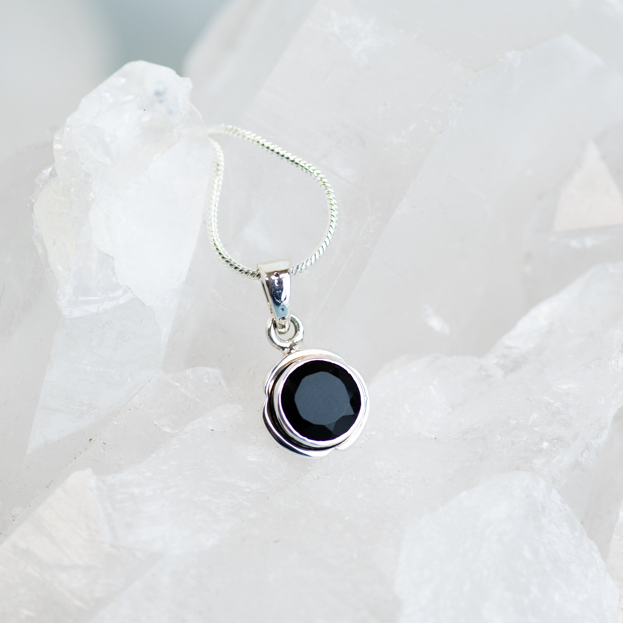 Black Onyx Sterling Silver Pendant
