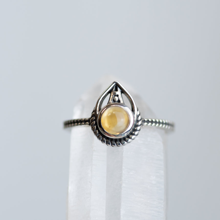 Braided Citrine Sterling Silver Ring