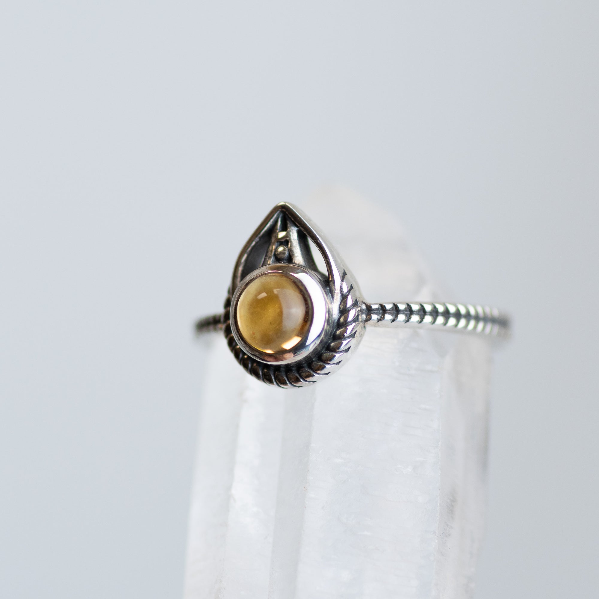 Braided Citrine Sterling Silver Ring