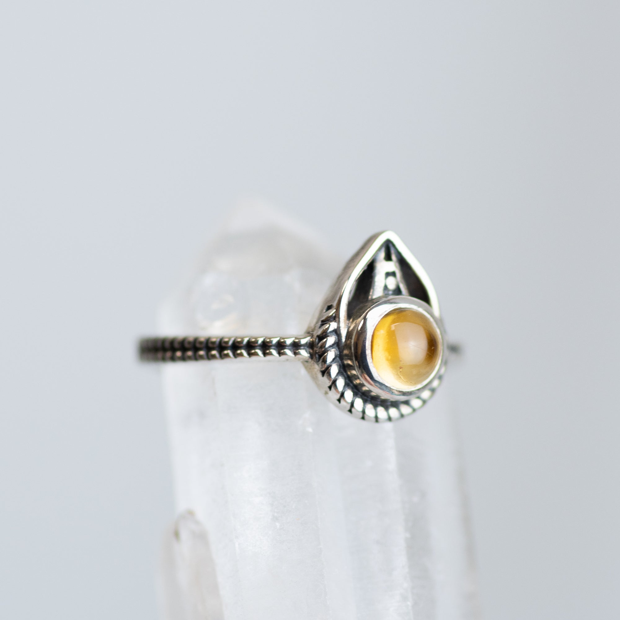 Braided Citrine Sterling Silver Ring