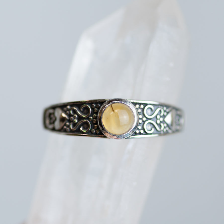 Citrine Carved Band