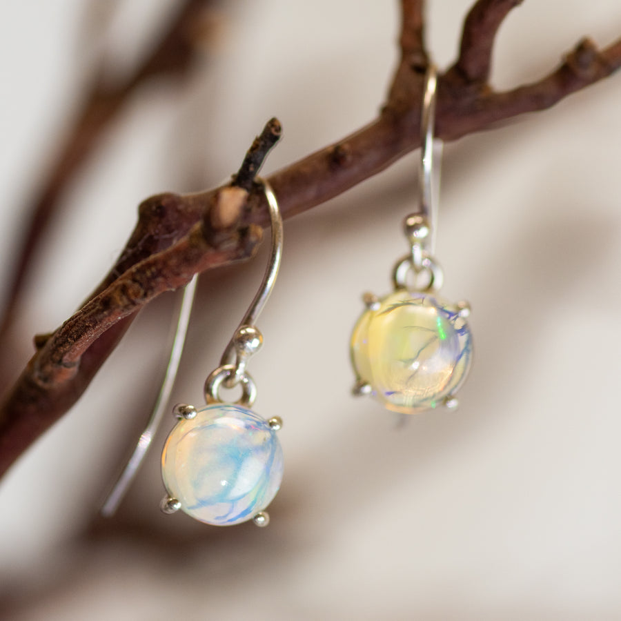 Sterling Silver Ethiopian Opal Earrings