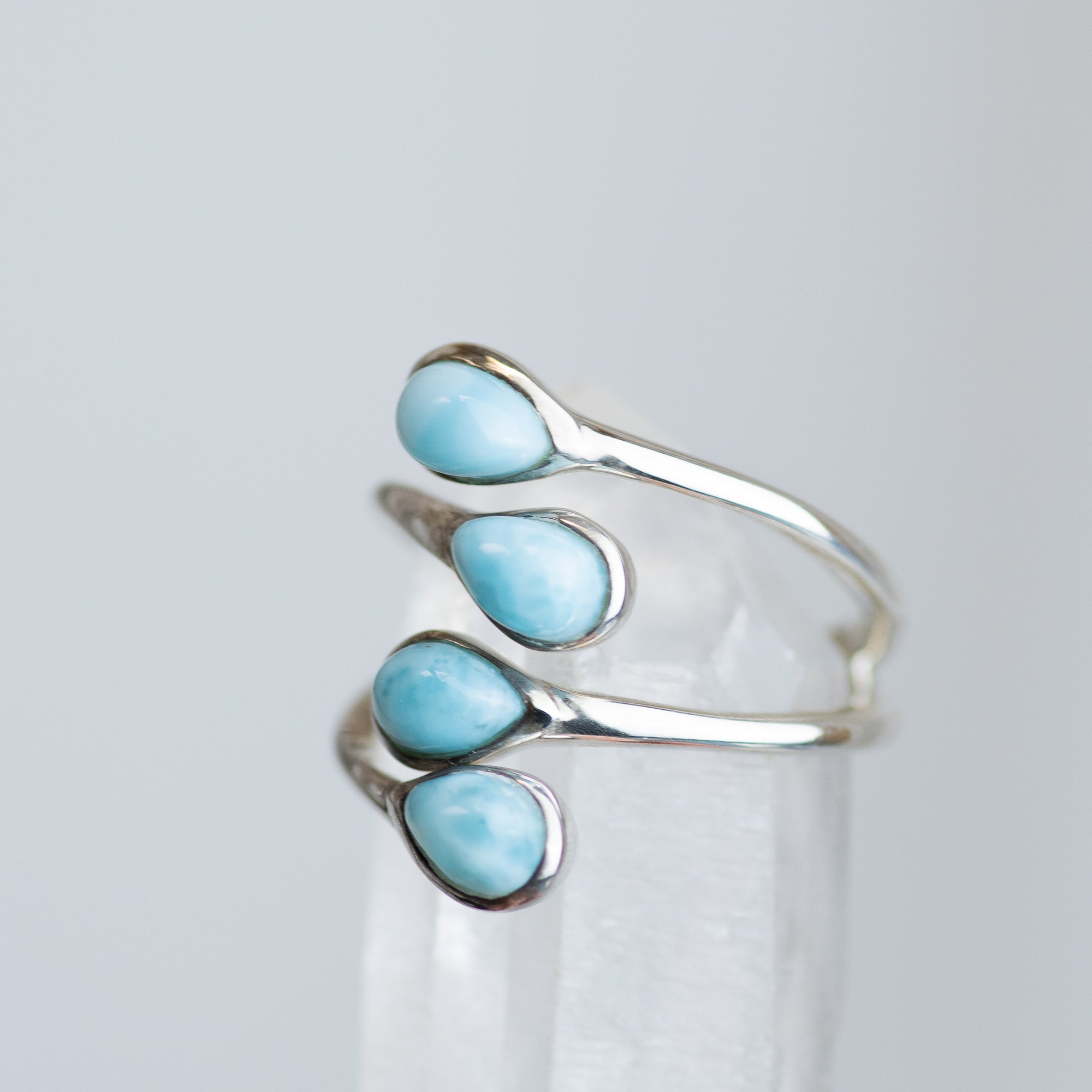 Sterling Silver Larimar Multi Stone Ring
