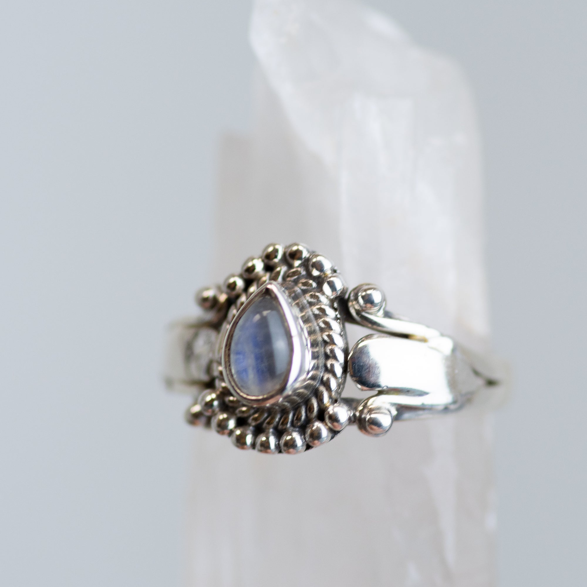 Sterling Silver Rainbow Moonstone Ring