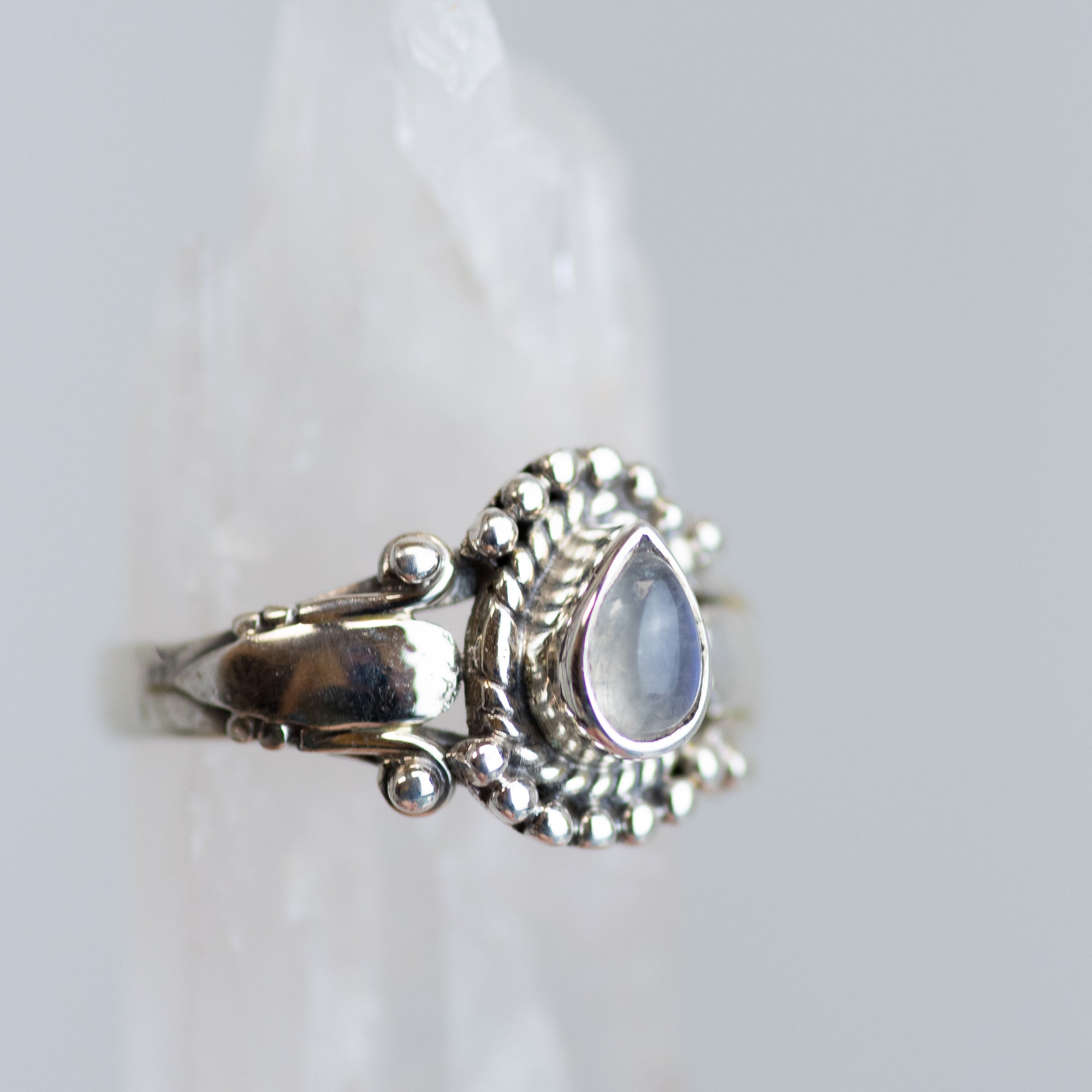 Sterling Silver Rainbow Moonstone Ring