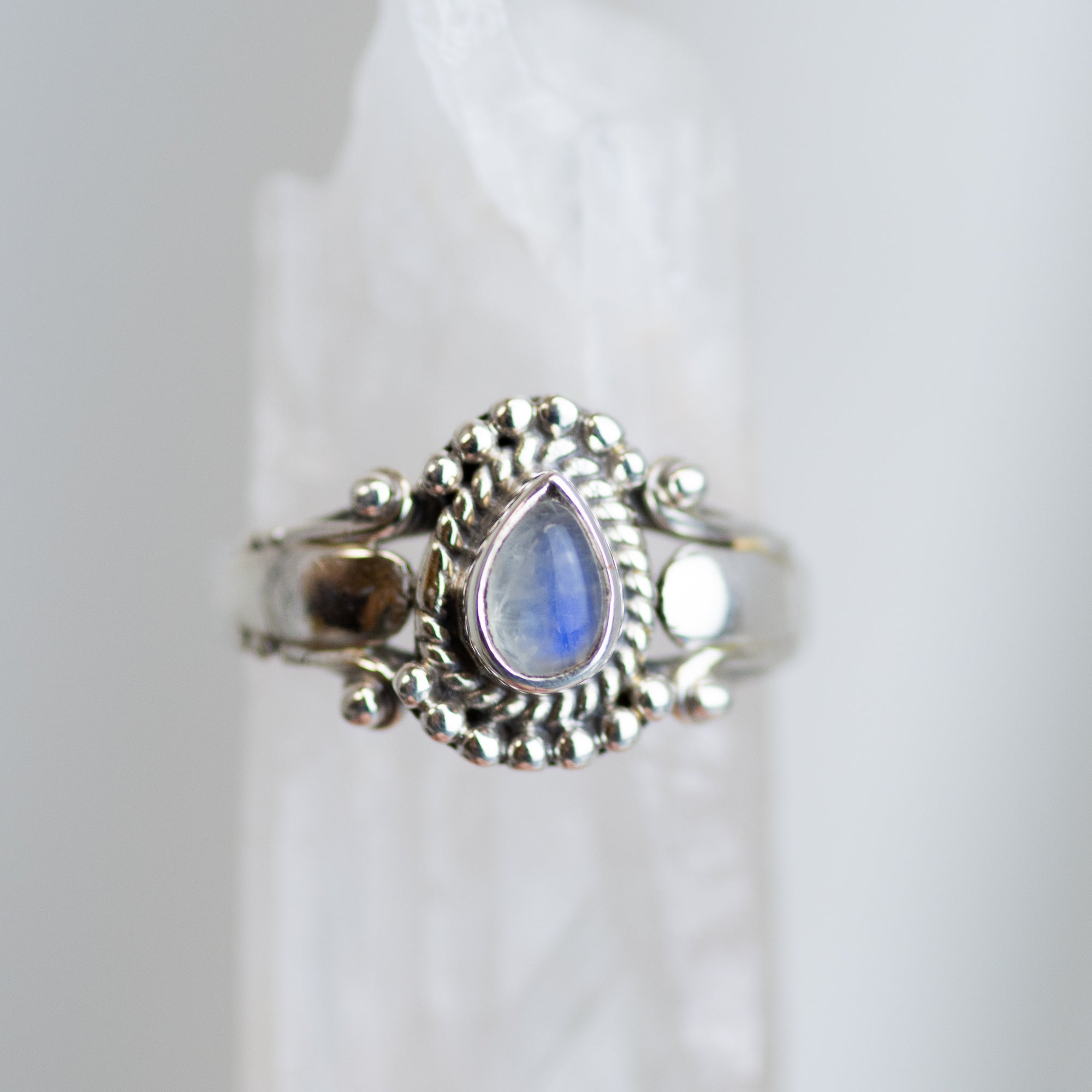 Sterling Silver Rainbow Moonstone Ring