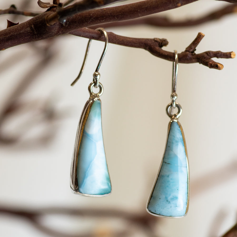 Sterling Silver Larimar Earrings
