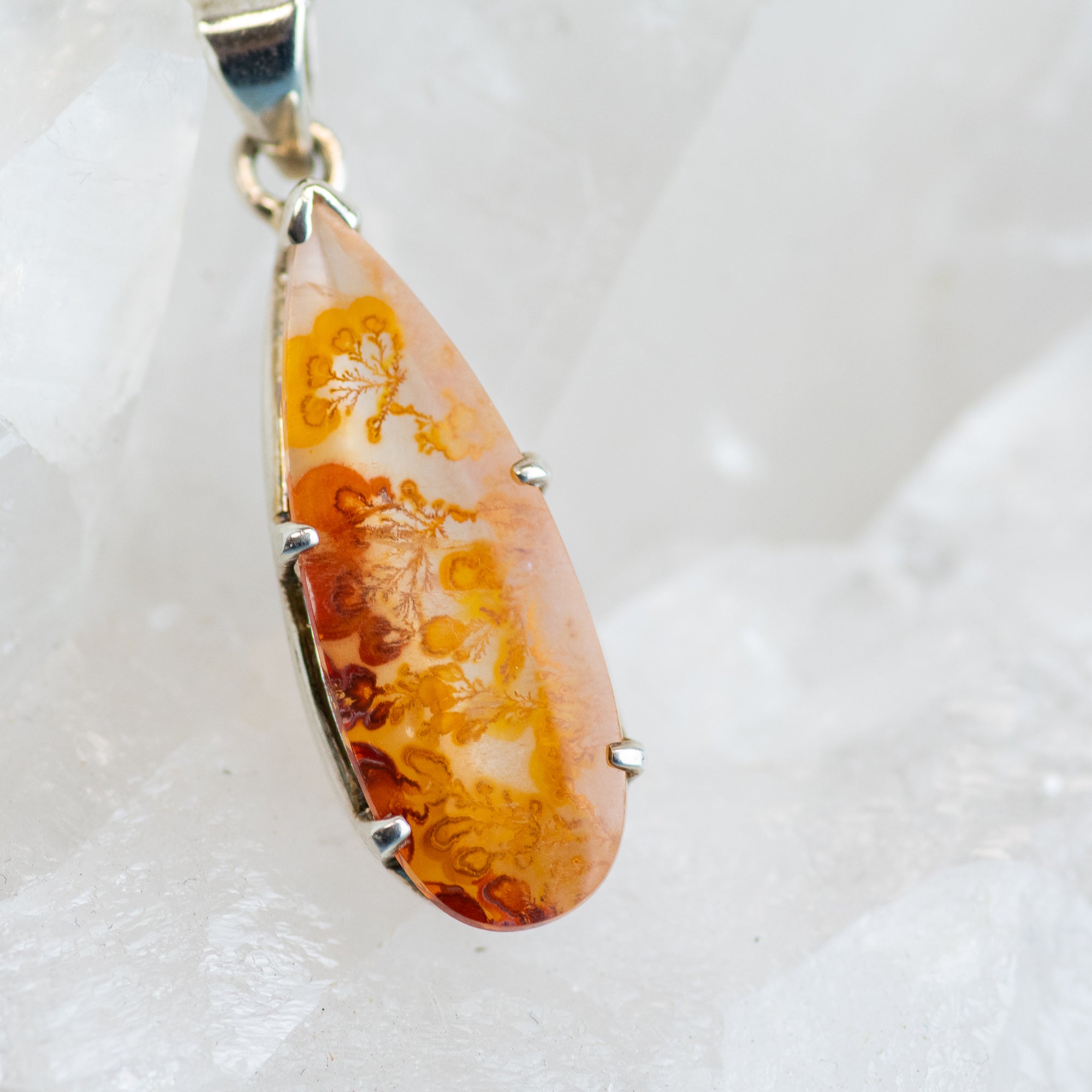 Fire Quartz Sterling Silver Pendant