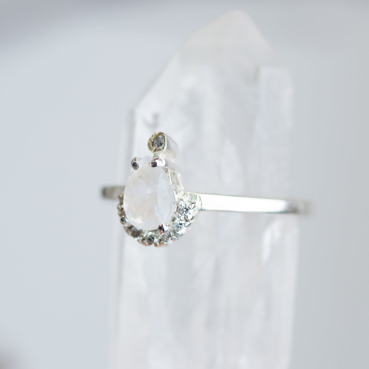 Sterling Silver Faceted Moonstone Ring