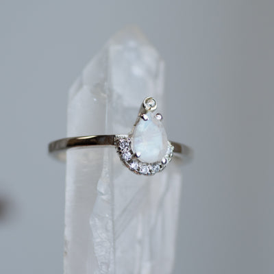Sterling Silver Faceted Moonstone Ring