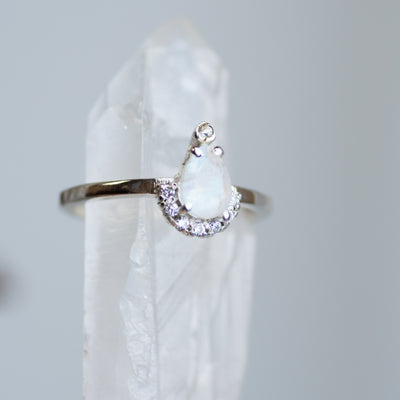 Sterling Silver Faceted Moonstone Ring