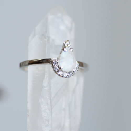 Sterling Silver Faceted Moonstone Ring