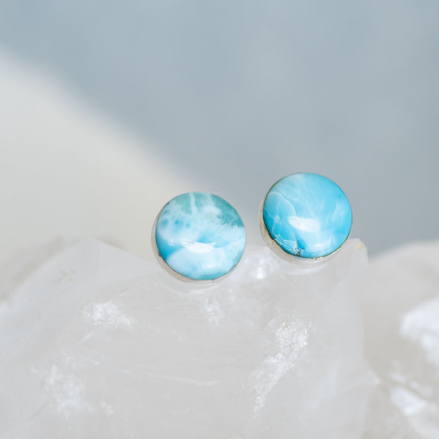 Sterling Silver Larimar Stud Earrings