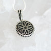 Spiny Oyster W/Ornate setting/backside - Sterling Silver Necklace