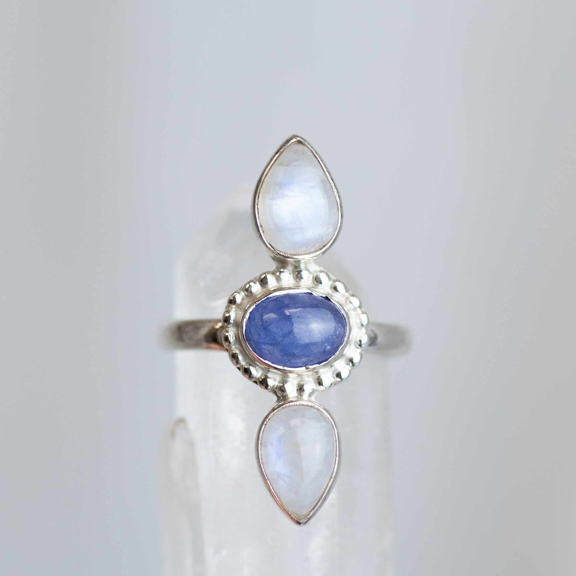 Sterling Silver Moonstone & Tanzanite Ring