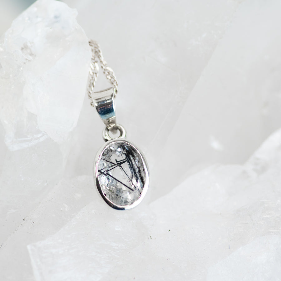 Tourmalinated Quartz Sterling Silver Pendant