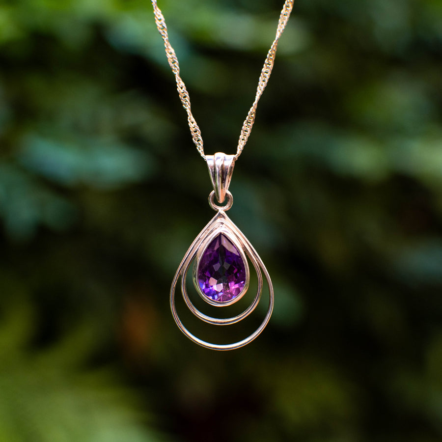 Amethyst Teardrop Pendant