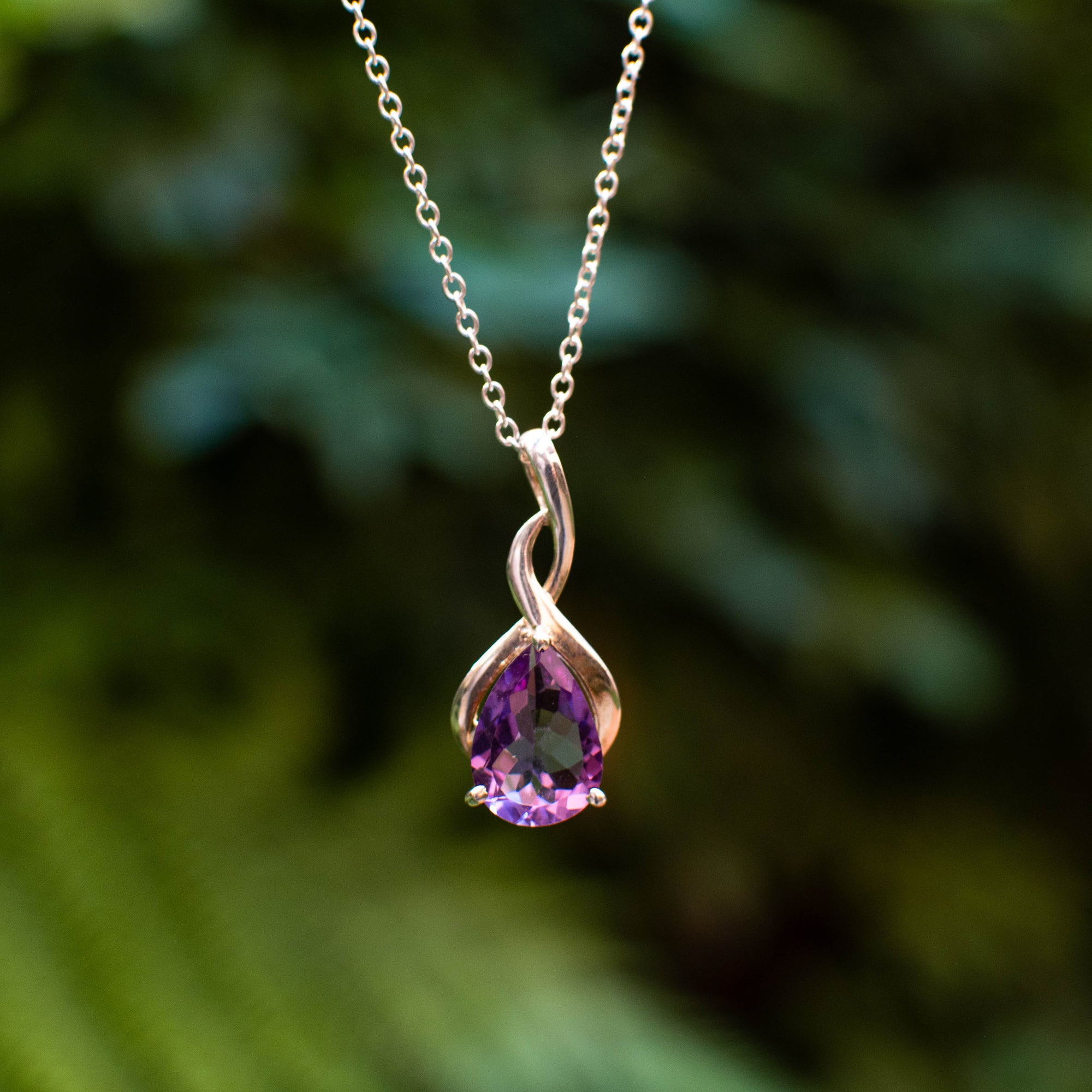 Pear Cut Amethyst Teardrop Pendant