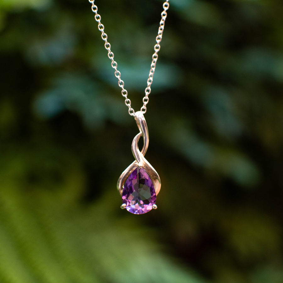 Pear Cut Amethyst Teardrop Pendant