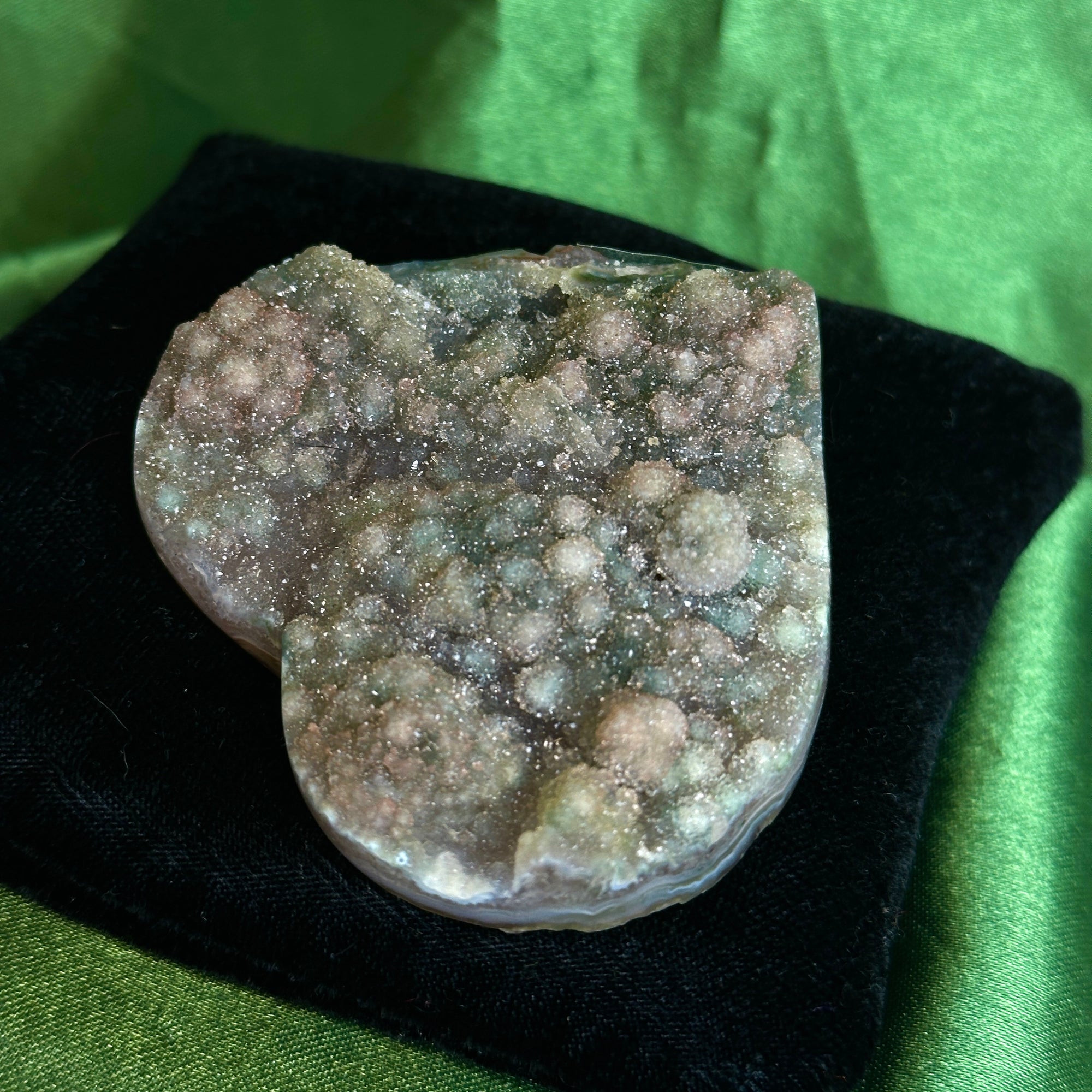 Uruguayan Black Amethyst Druzy Heart