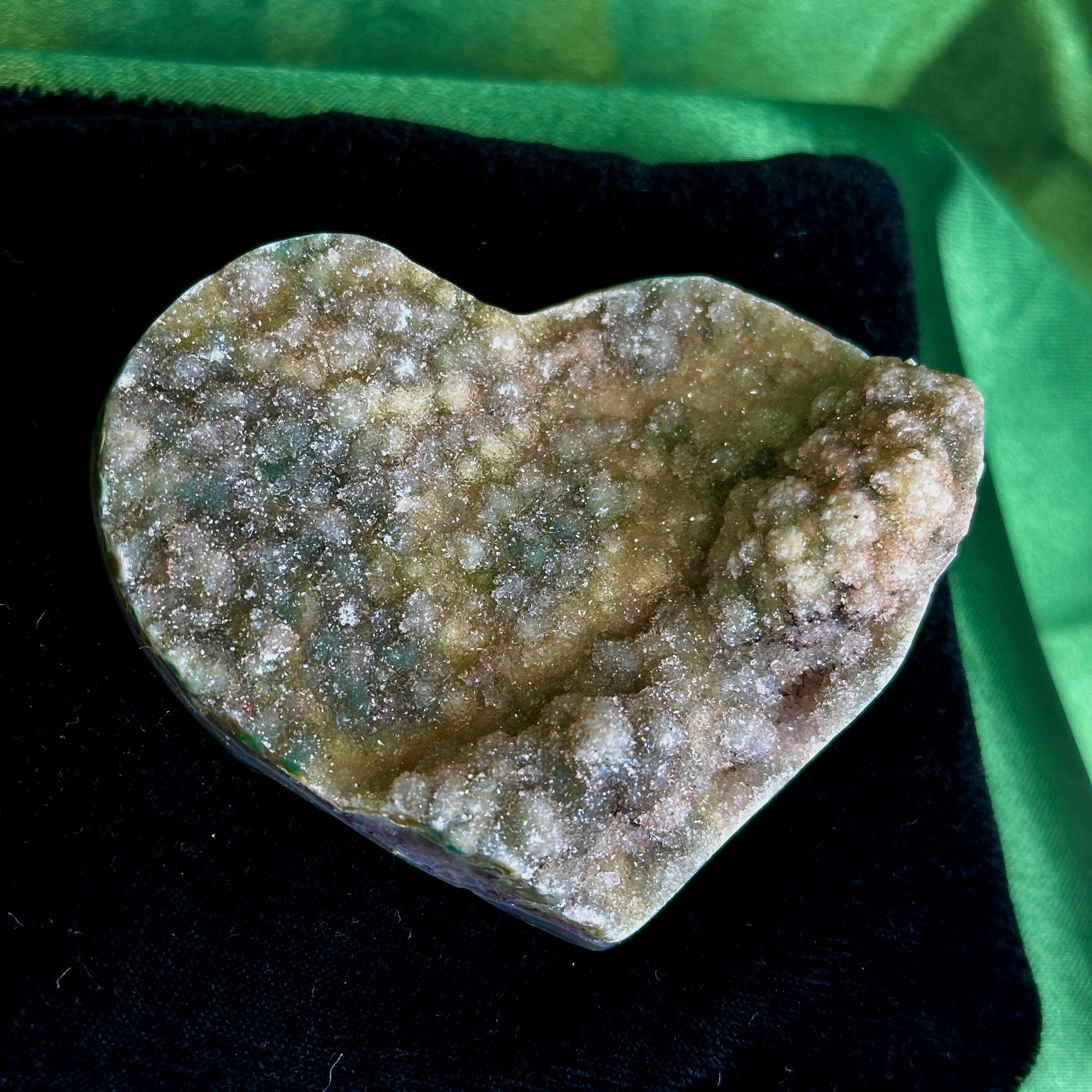 Uruguayan Black Amethyst Druzy Heart